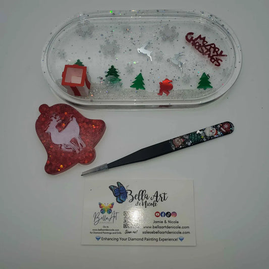 Christmas Resin Bundles - Trays, Coverminders, Tweezers for Diamond Painting