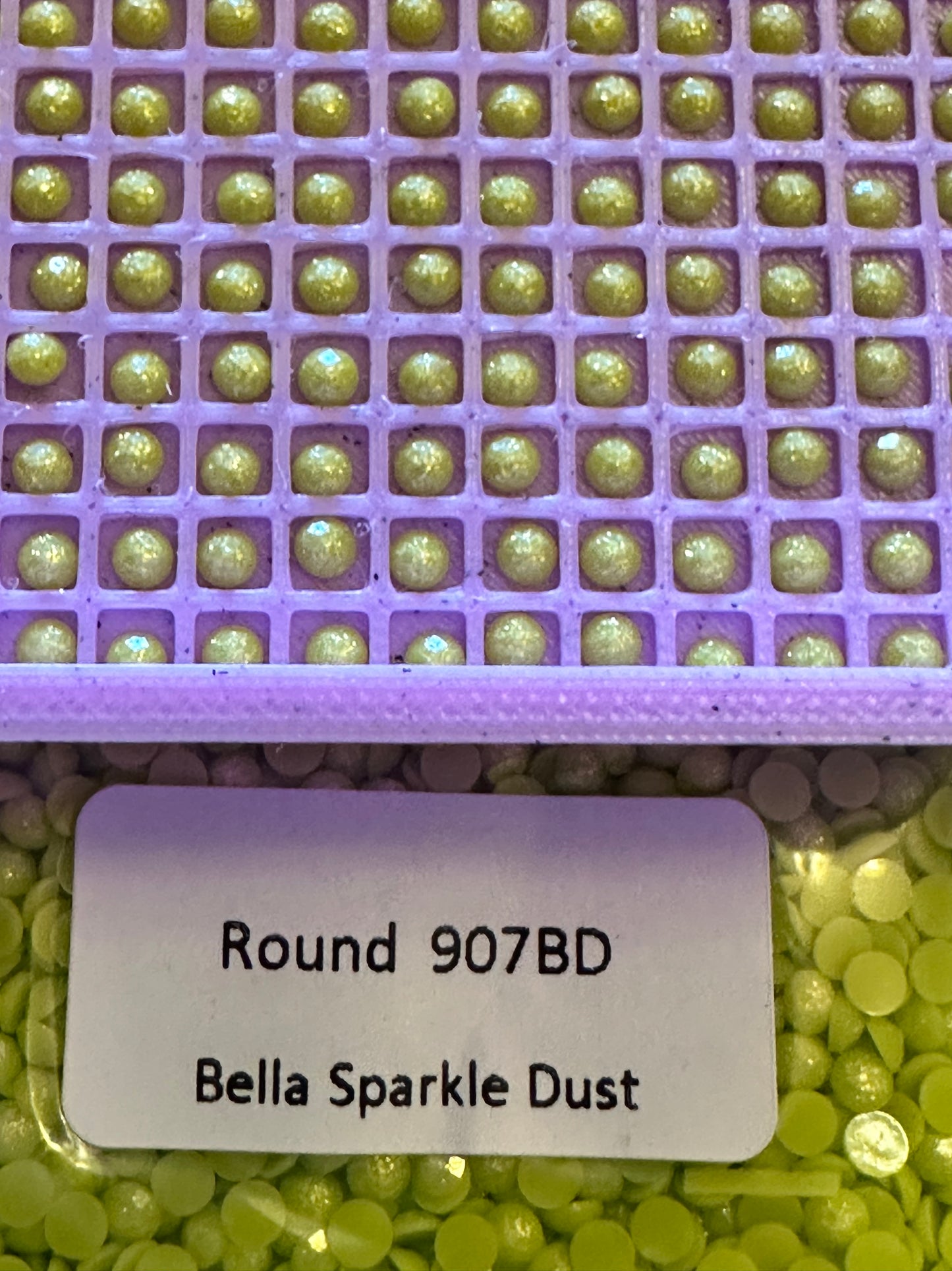 Round Bella Sparkle Dust Diamond Painting Drills in 10 gram bags