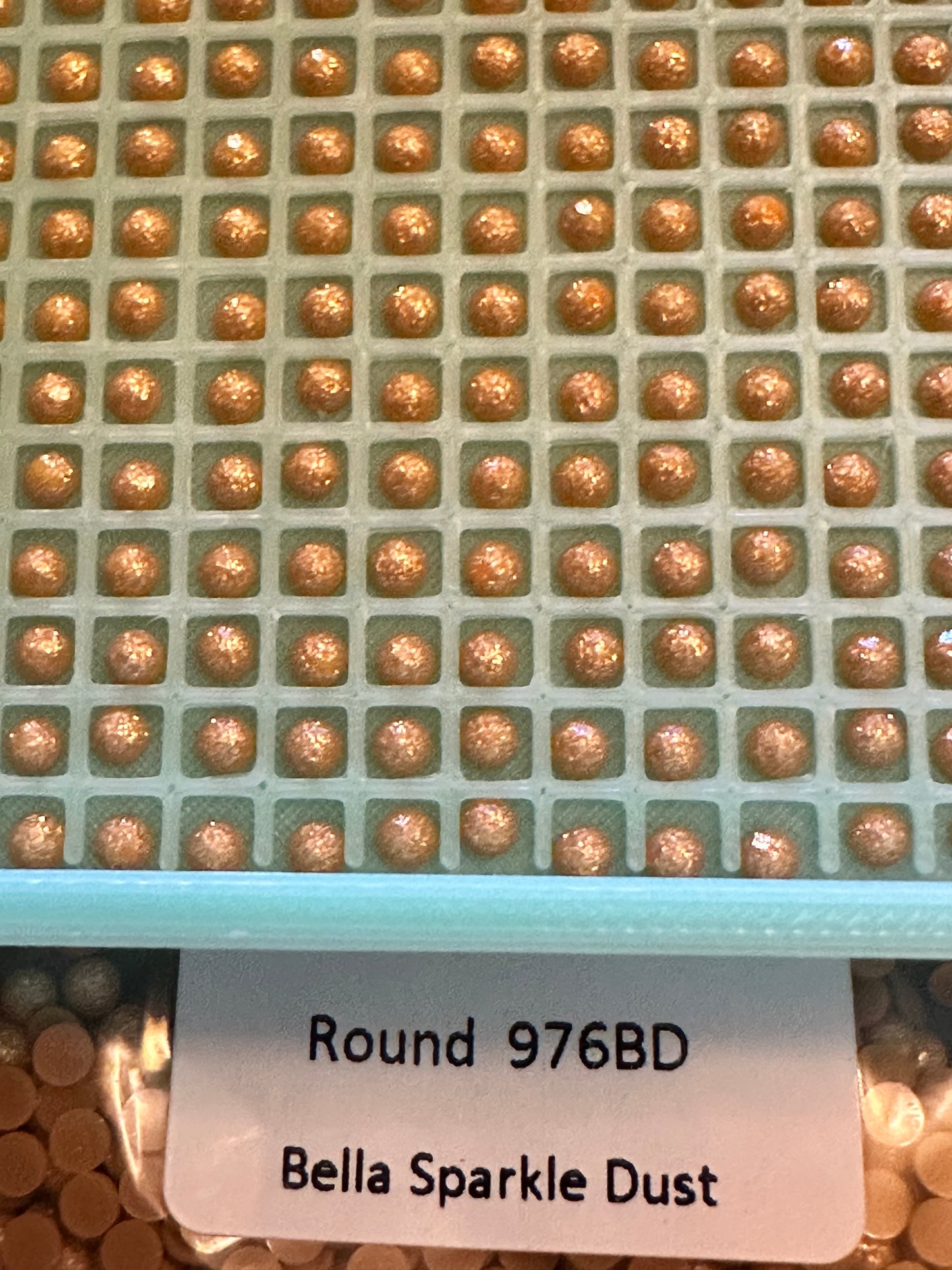 Round Bella Sparkle Dust Diamond Painting Drills in 10 gram bags