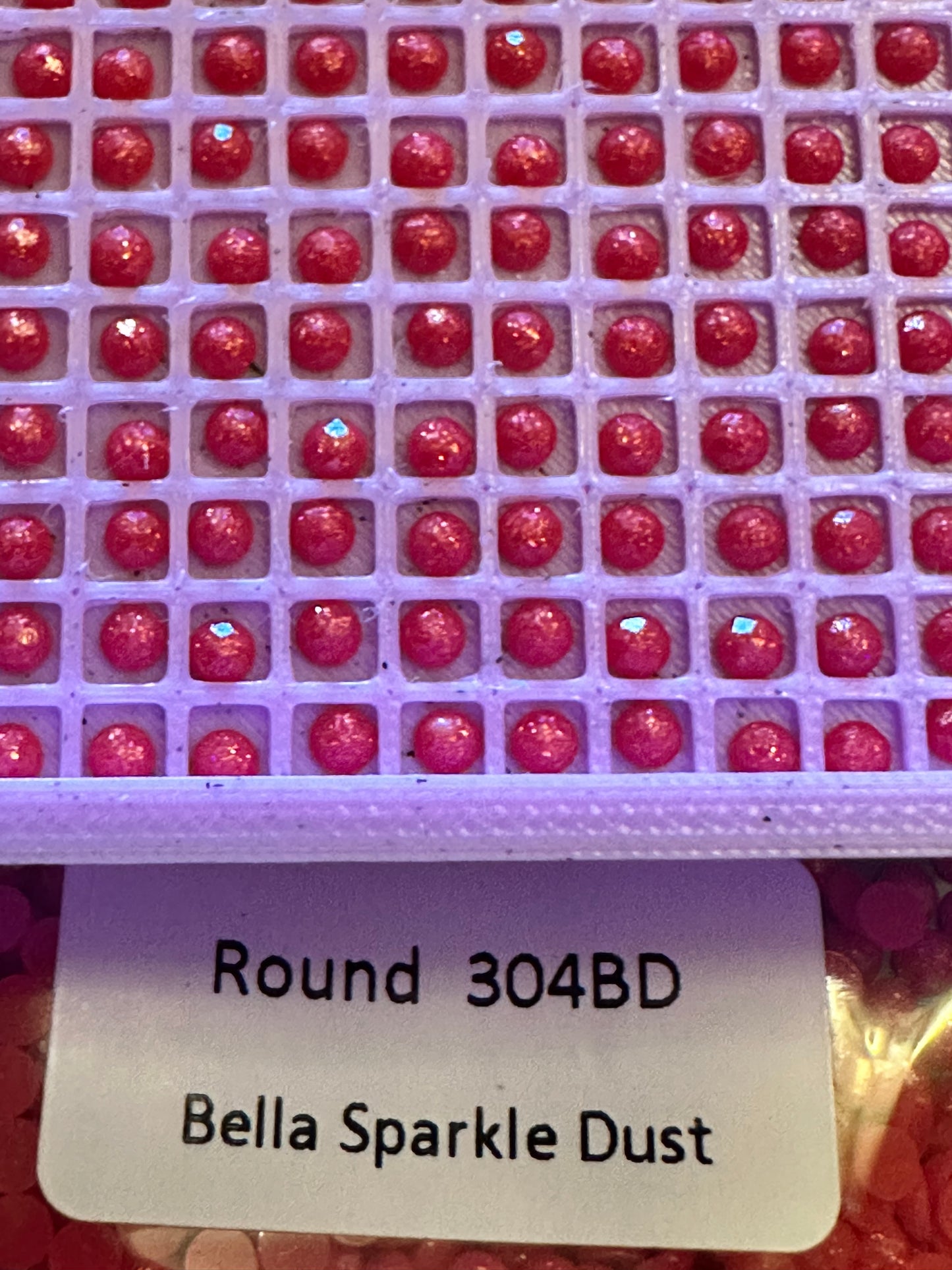 Round Bella Sparkle Dust Diamond Painting Drills in 10 gram bags