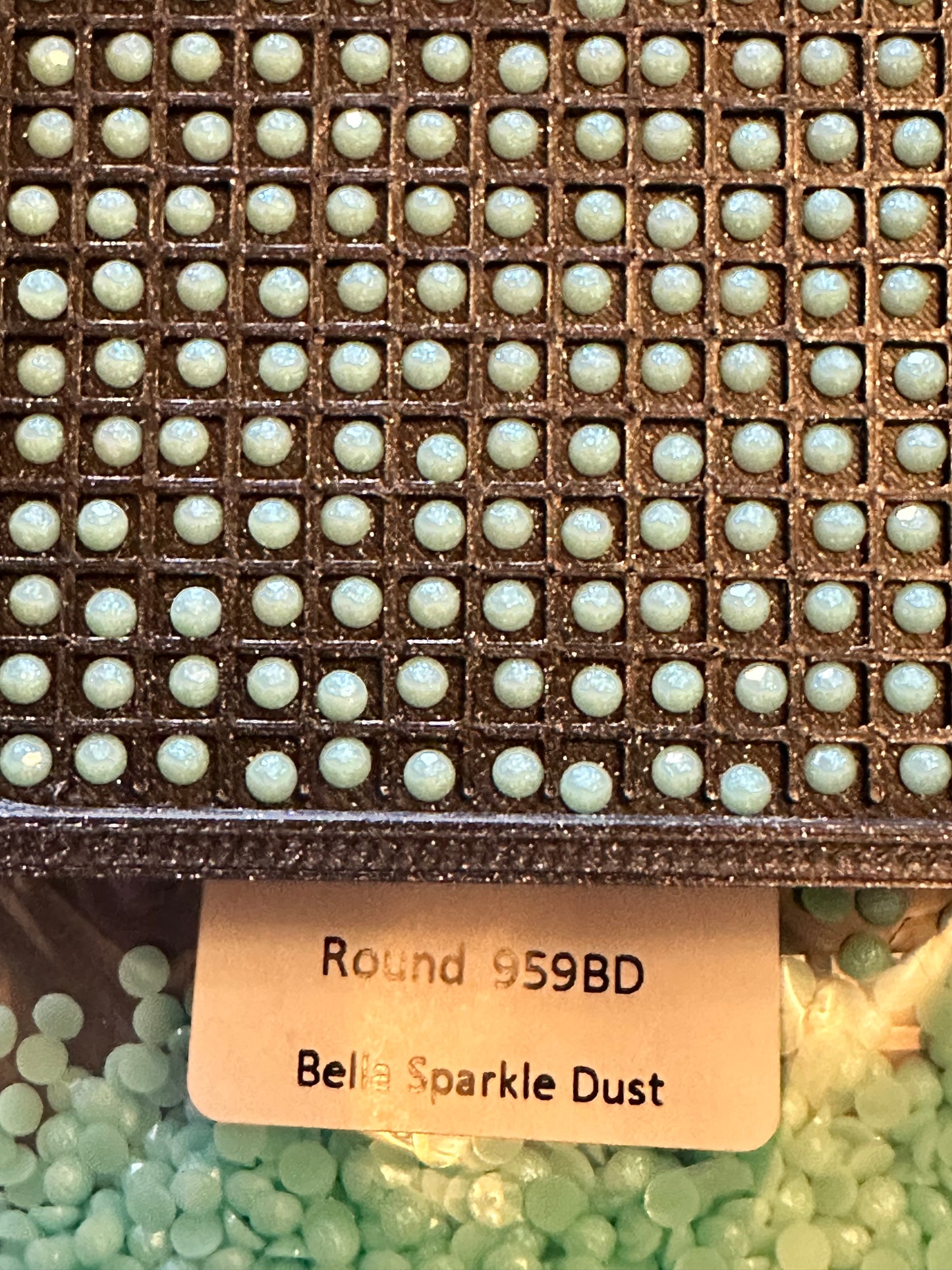 Round Bella Sparkle Dust Diamond Painting Drills in 10 gram bags
