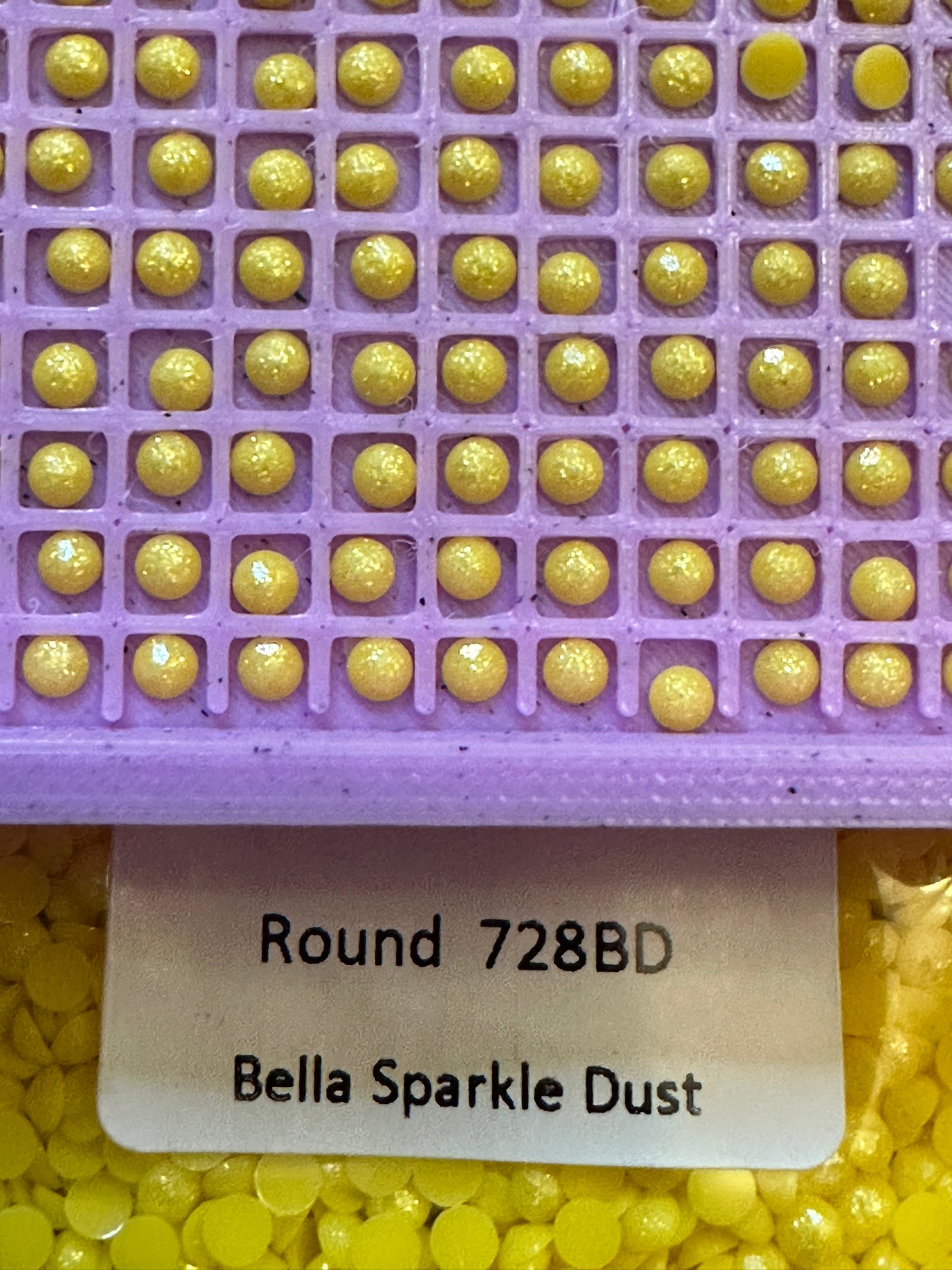 Round Bella Sparkle Dust Diamond Painting Drills in 10 gram bags