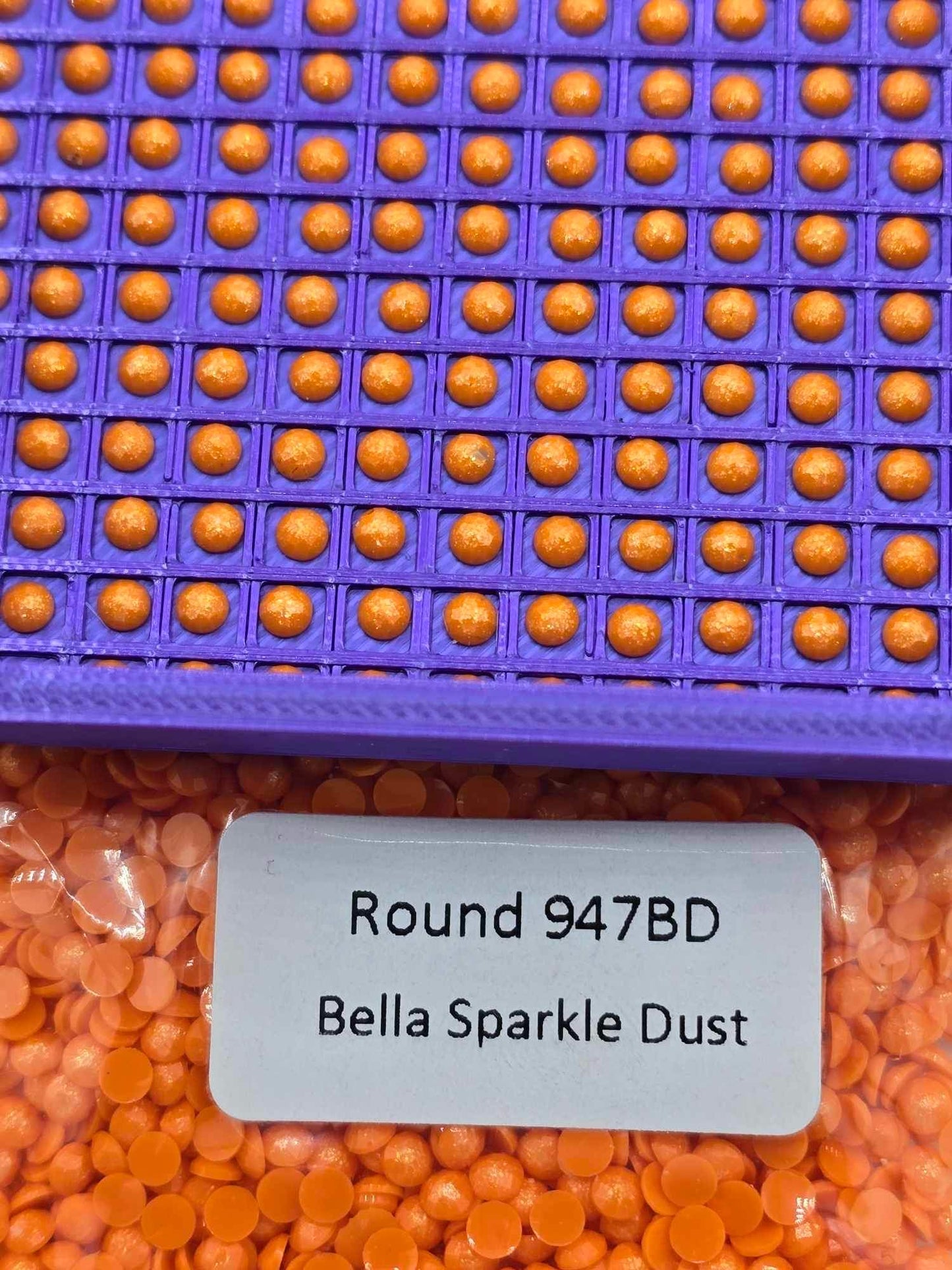Round Bella Sparkle Dust Diamond Painting Drills in 10 gram bags