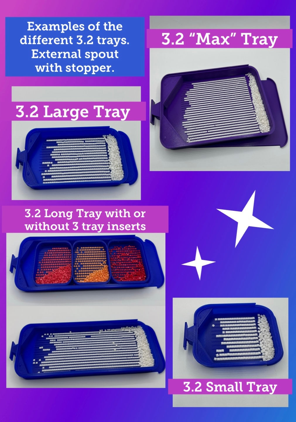 LIMITED Edition 2 Item Series of Awareness Ribbon Diamond Painting Stackable Drill Trays + Matching Ribbon Coverminder
