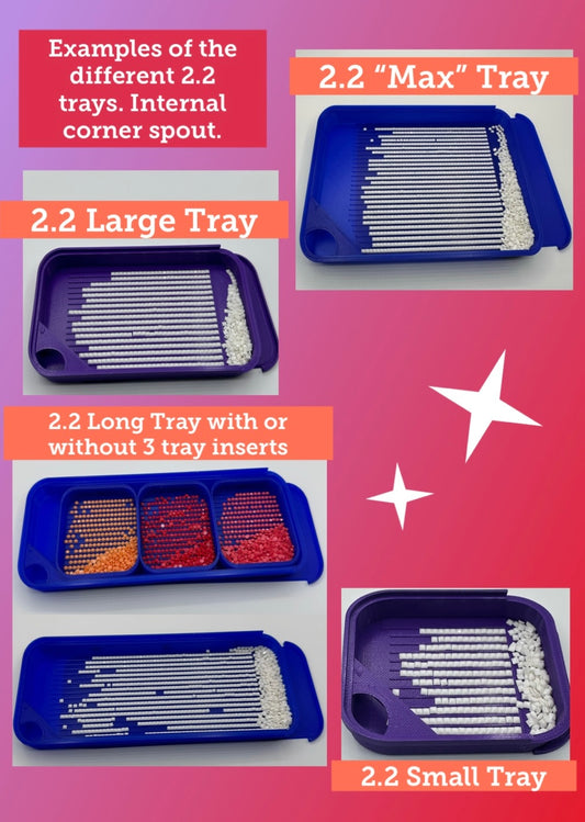 2.2 & 3.2 Translucent Color Diamond Painting Stackable Drill Trays