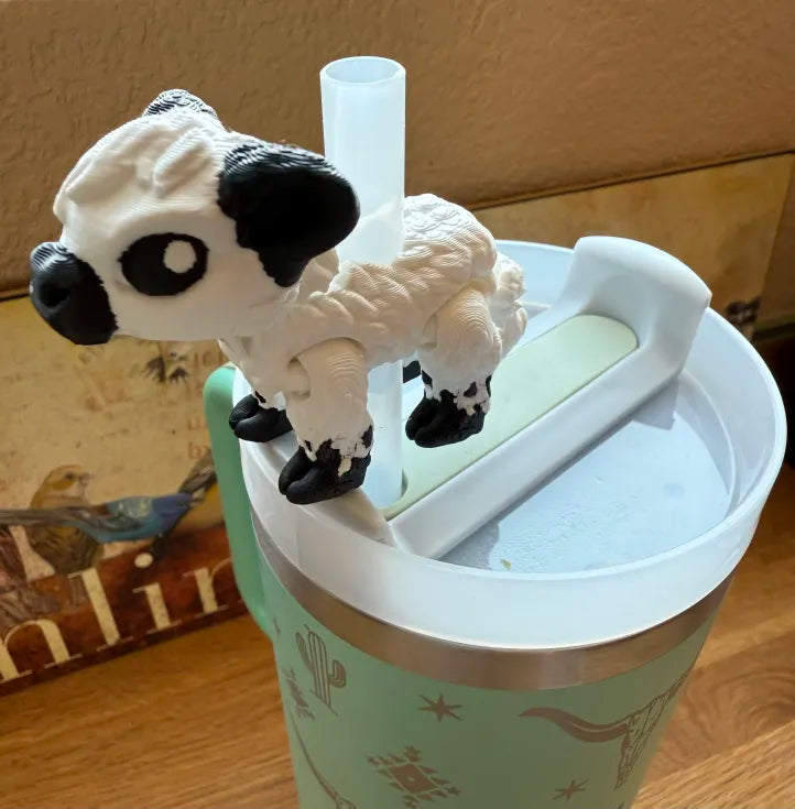 Articulated Straw Buddies - Highland Cow