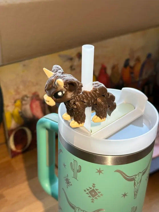 Articulated Straw Buddies - Highland Cow