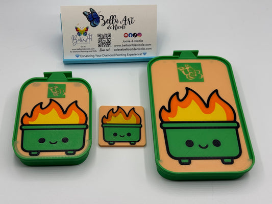 Dumpster Fire Diamond Painting Drill Trays and  Coverminder