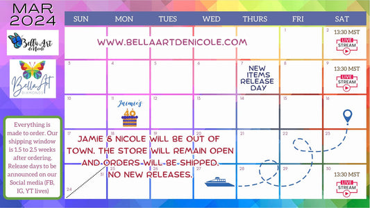 March Calendar for our Small Military Family Owned Businesses