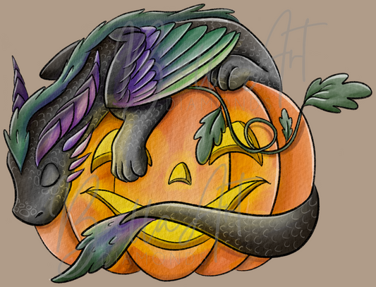 Sleepy Pumpkin Dragon