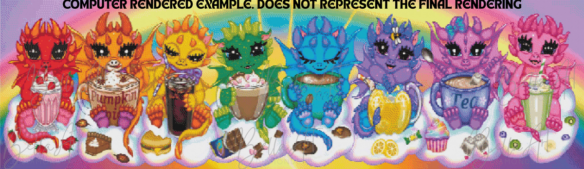 Rainbow Dragons by Emma Casey - big enough for Mega Drill Challenge 2027