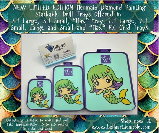 NEW LIMITED Edition Cute Mermaid and Unicorn Diamond Painting Stackable Drill Trays