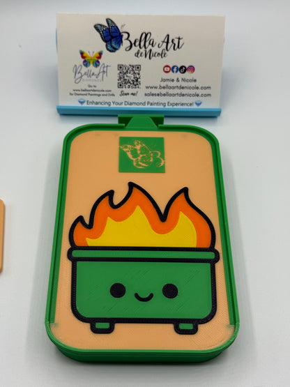 Dumpster Fire Diamond Painting Drill Trays and  Coverminder