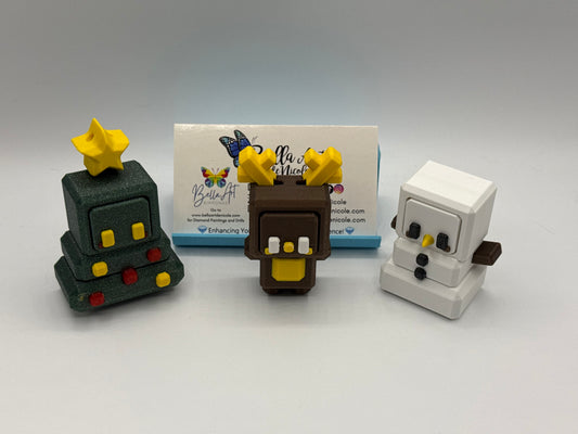Christmas Block-Characters Fidget Clickers w/Magnet