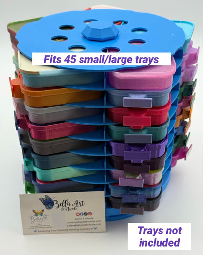 Spinning Tray Tower: Universal Fit for Many Diamond Painting Tray Sizes/Brands
