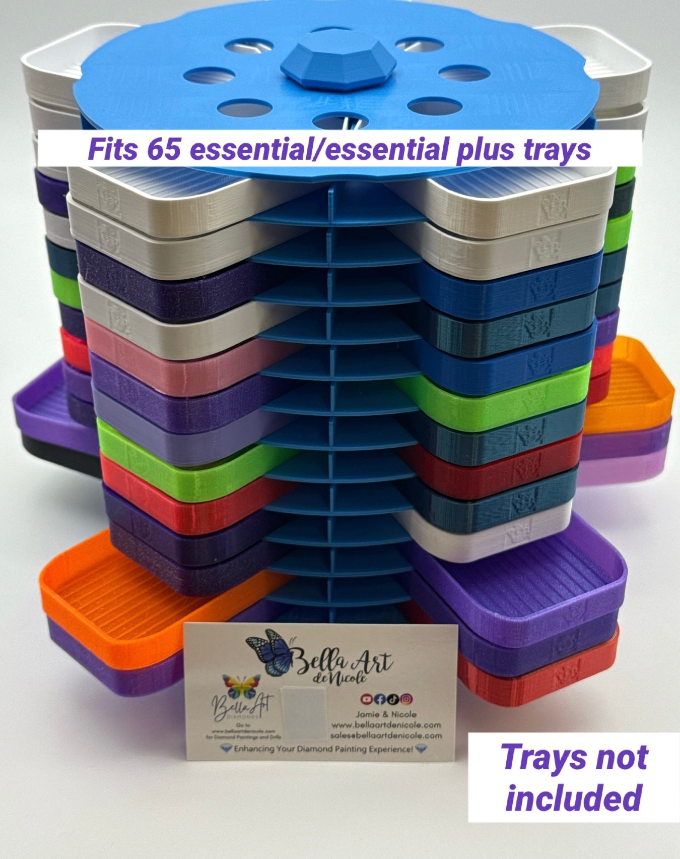 Spinning Tray Tower: Universal Fit for Many Diamond Painting Tray Sizes/Brands