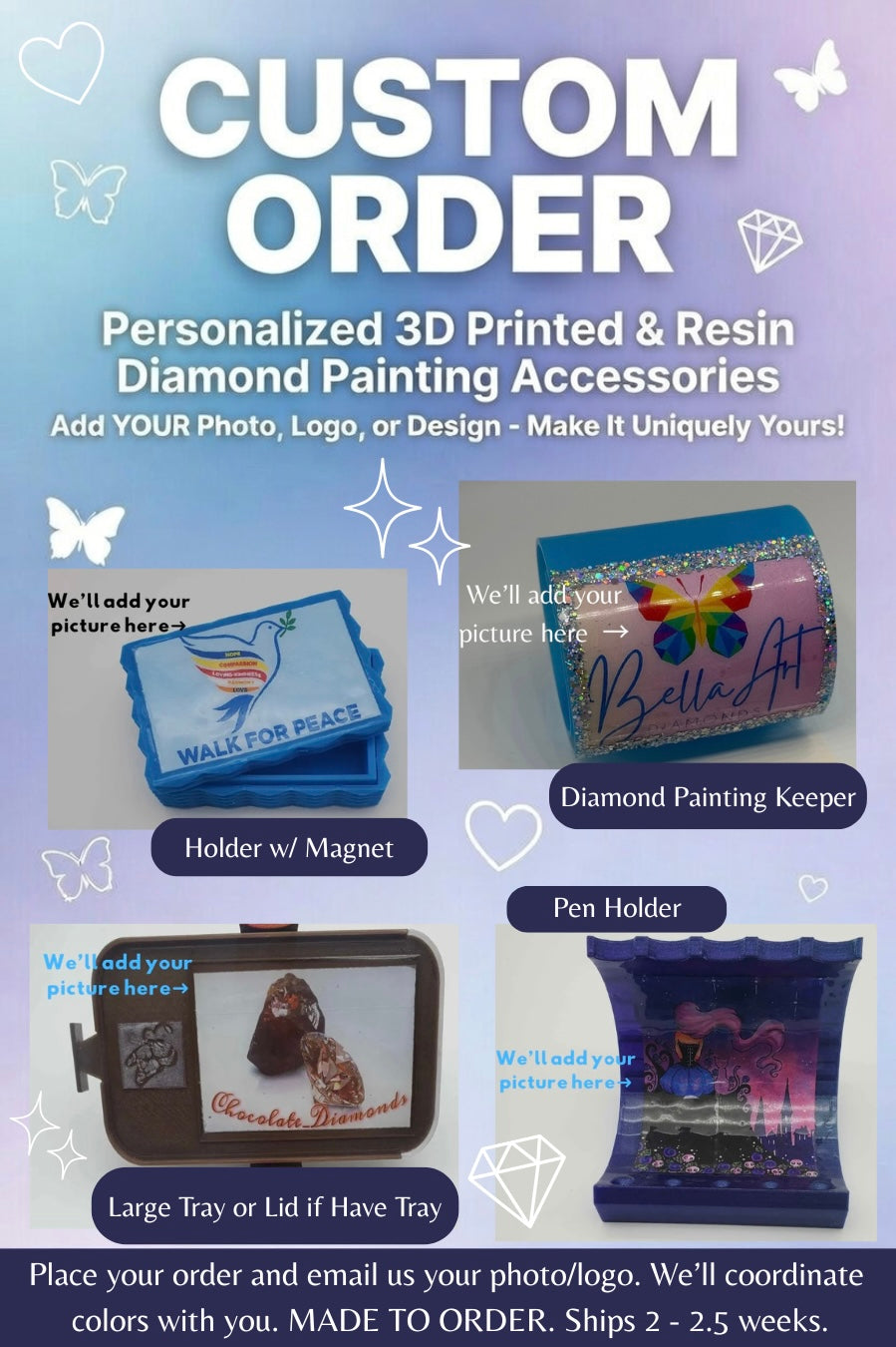 CUSTOM ORDER- 3D Printed/Resin Diamond Painting Accessories