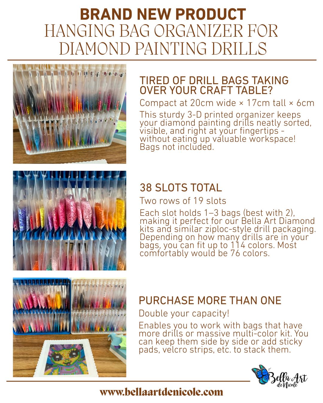 Hanging Bag Organizer for Diamond Painting Drills